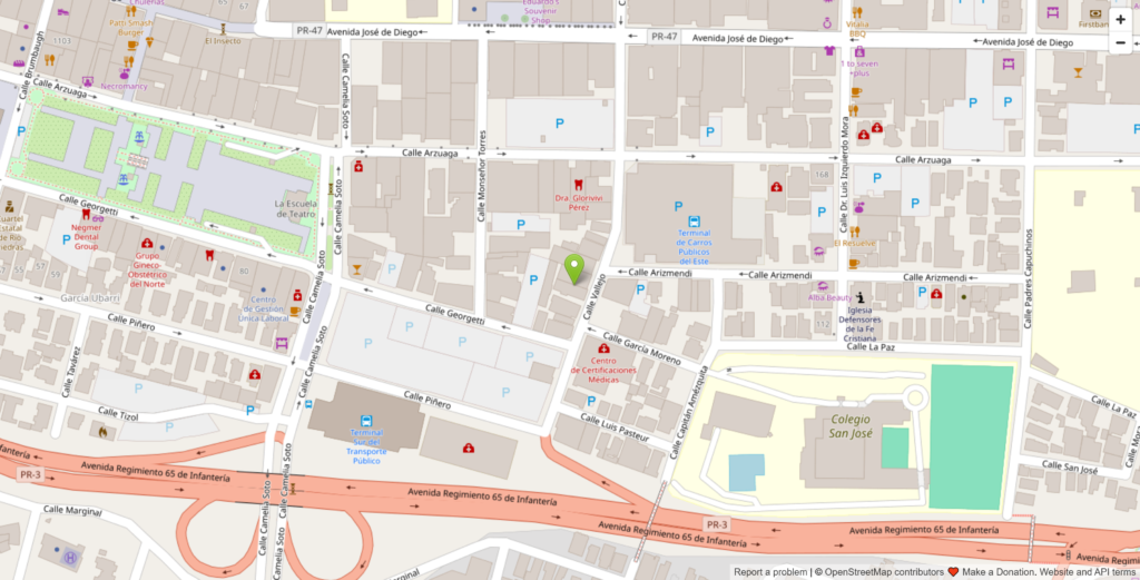 Mapa con la ubicación de Laboy Performance — 1126 Calle Vallejo, San Juan, PR 00925